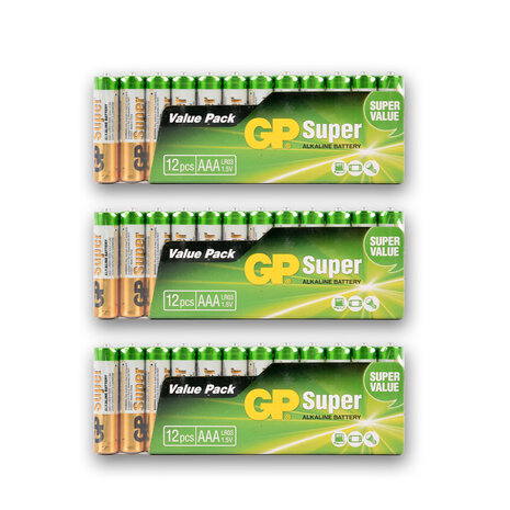 Discountershop 3 set van 36 stuks | Batterijen | Alkali -Manganese | alkaline batterijen | AAA-batterijen | 1.5V Discountershop 3 set van 36 stuks | Batterijen | Alkali -Manganese | alkaline batterijen | AAA-batterijen | 1.5V