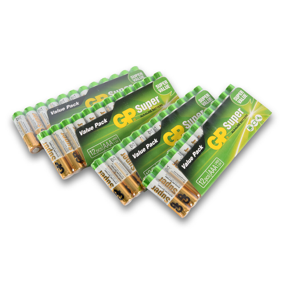 Discountershop 4 sets x 12 pieces  | Batteries | Alkali -Manganese| alkaline batteries | AAA batteries | 1.5V Discountershop 4 sets x 12 pieces  | Batteries | Alkali -Manganese| alkaline batteries | AAA batteries | 1.5V