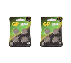 Discountershop Button Cell Battery CR2025 3V – 2 Set of 4 Pieces Each - Lithium Technology | Reliable Energy for Electronics and DIY Discountershop Button Cell Battery CR2025 3V – 2 Set of 4 Pieces Each - Lithium Technology | Reliable Energy for Electronics and DIY