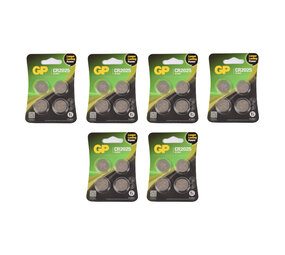 Discountershop Set van 6 Pakketten met 4 Stuks CR2025 3V Knoopcelbatterijen Elk - 24 Batterijen in Totaal met Lithiumtechnologie