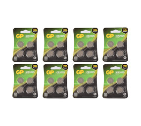 Discountershop Set of 8 Packages with 4 Pieces CR2025 3V Button Cell Batteries | 32 Batteries for Electronics and DIY Jobs with Lithium Technology Discountershop Set of 8 Packages with 4 Pieces CR2025 3V Button Cell Batteries | 32 Batteries for Electronics and DIY Jobs with Lithium Technology