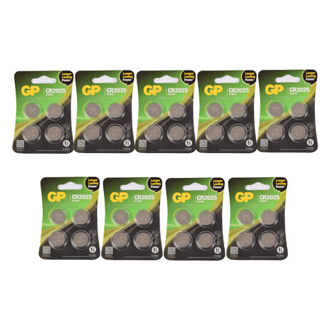 Discountershop Set of 9 Packages with 4 Pieces CR2025 3V Button Cell Batteries - 36 Batteries with Lithium Technology for Electronics and DIY Jobs Discountershop Set of 9 Packages with 4 Pieces CR2025 3V Button Cell Batteries - 36 Batteries with Lithium Technology for Electronics and DIY Jobs