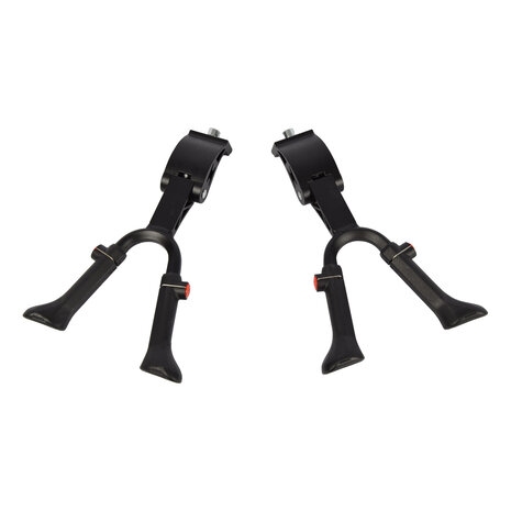 Discountershop 2 pieces | Bicycle stand | plastic/Aluminium | Double Standard | Black | Bicycle side stand | 32cm*19cm*5.5cm Discountershop 2 pieces | Bicycle stand | plastic/Aluminium | Double Standard | Black | Bicycle side stand | 32cm*19cm*5.5cm
