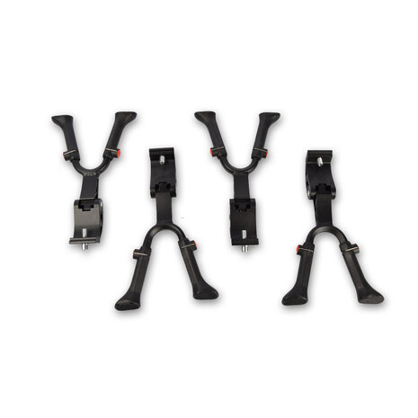 Discountershop 4 stuks  | Fietsstandaard | plastic/Aluminium | Dubbele Standaard | Zwart | Zijstandaard fiets | 32cm*19cm*5.5cm Discountershop 4 stuks  | Fietsstandaard | plastic/Aluminium | Dubbele Standaard | Zwart | Zijstandaard fiets | 32cm*19cm*5.5cm