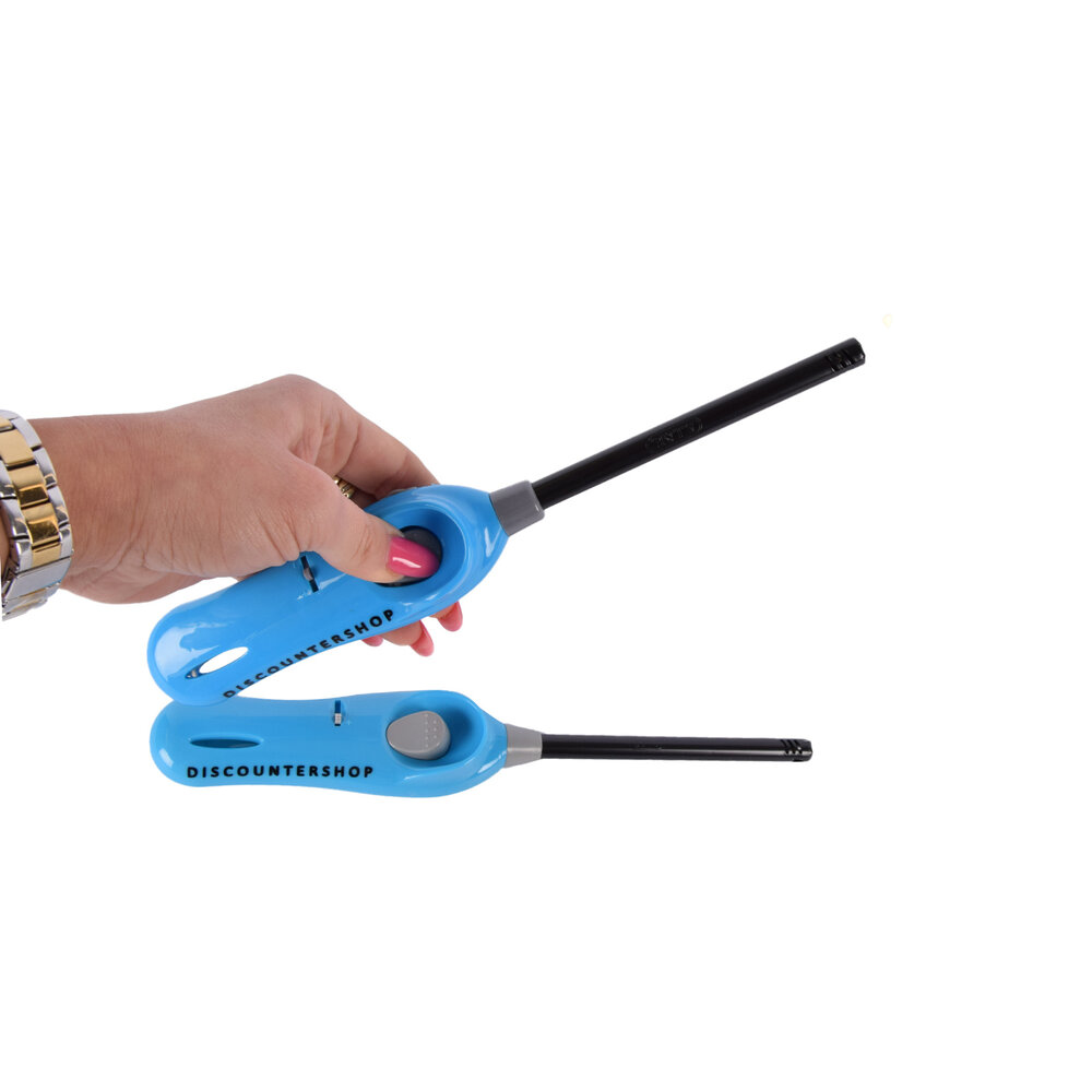 Discountershop Lighter with child protection - Barbecue lighter - Package of 2x BBQ lighters refillable| A Quality |Child Protection/Child Lock |2x  blue| 26cm Discountershop Lighter with child protection - Barbecue lighter - Package of 2x BBQ lighters refillable| A Quality |Child Protection/Child Lock |2x  blue| 26cm
