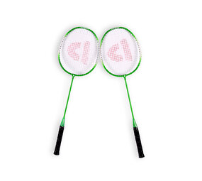 Discountershop Badmintonset voor 2 personen – 2 groene rackets en 3 shuttles