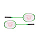 Discountershop Badminton Set for 2 Players – 2 Green 65 cm Speed Badminton Rackets, 3 Shuttlecocks and Carry Bag for Gardens, Beaches and Camping