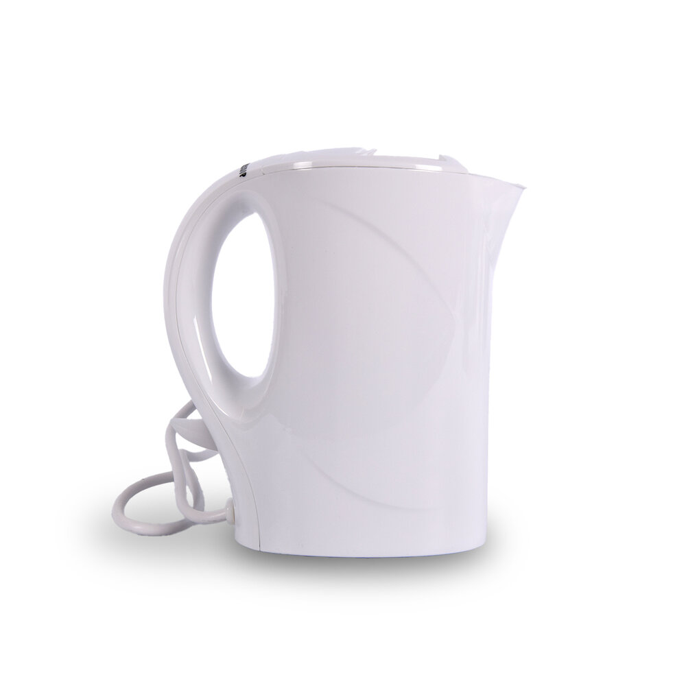 Discountershop Energy-Efficient White Kettle | 1 Liter Capacity | Quick Boil 900 Watt | Cool Touch Handle | BPA-Free and Auto Shut-Off | Compact Design for Home and Travel