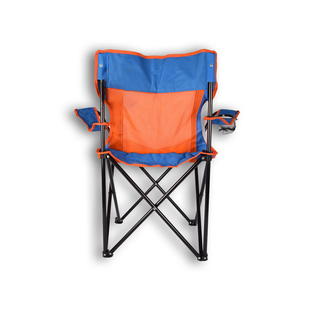 Discountershop Camping chair | chair | Foldable chair | Blue & Orange | Folding chair | Camping chair | Seat height 40 cm | Outdoor chair | 50cm x 50cm x 80cm