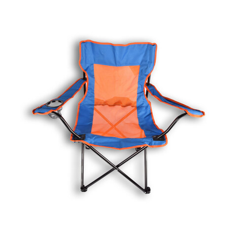 Discountershop Camping chair | chair | Foldable chair | Blue & Orange | Folding chair | Camping chair | Seat height 40 cm | Outdoor chair | 50cm x 50cm x 80cm