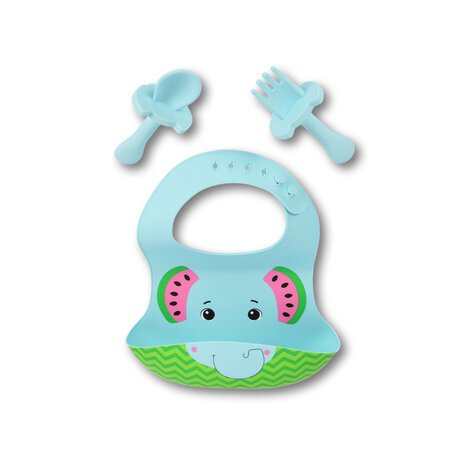 Discountershop Slabbetje | Silicone slabbetje | blauw | Leeftijd:6m+ | Baby accessoire | BPA Free | 17cm*23cm