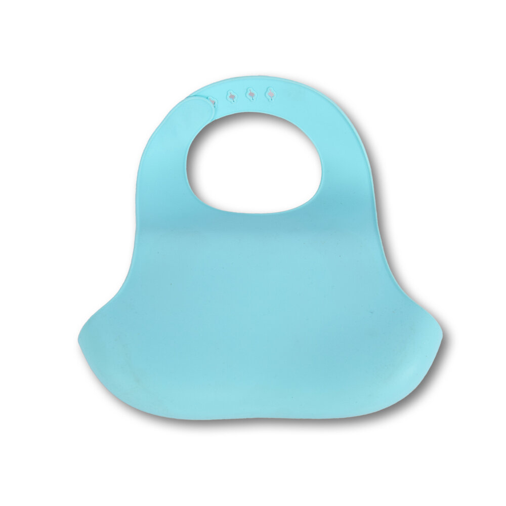 Discountershop Bib | Silicone bib | blue | Age:6m+ | Baby accessory | BPA Free | 17cm*23cm