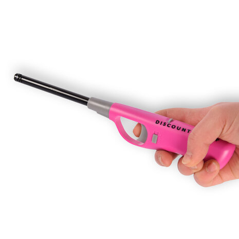 Discountershop Gas Lighter with Child Lock 26 cm for BBQ, Kitchen, Candles and Camping with Long Neck - Pink Discountershop Gas Lighter with Child Lock 26 cm for BBQ, Kitchen, Candles and Camping with Long Neck - Pink