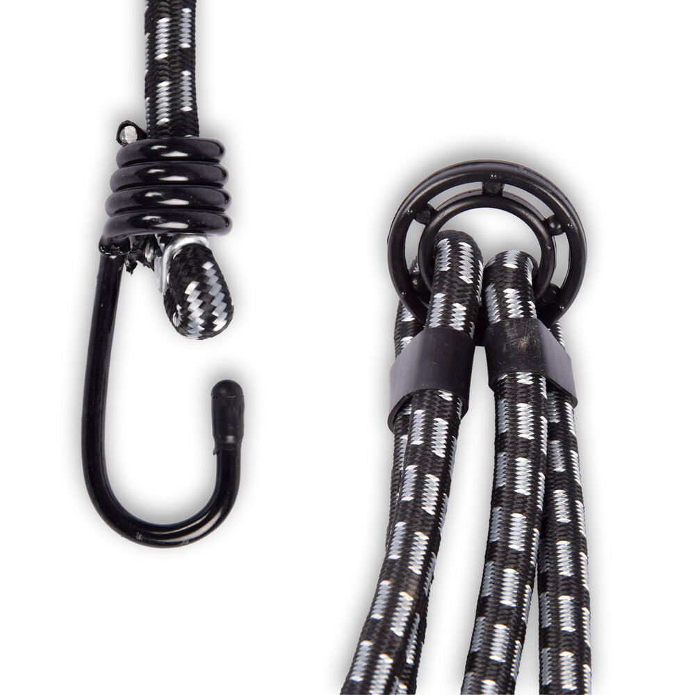 Discountershop Sturdy Bungee Cord Spider Ø 60 cm | 10 mm | Red/Black Elastic Bungee Cords with Hook | Ideal for Bicycle Luggage Rack | 100% Polyester | Essential for Every Traveler Discountershop Sturdy Bungee Cord Spider Ø 60 cm | 10 mm | Red/Black Elastic Bungee Cords with Hook | Ideal for Bicycle Luggage Rack | 100% Polyester | Essential for Every Traveler