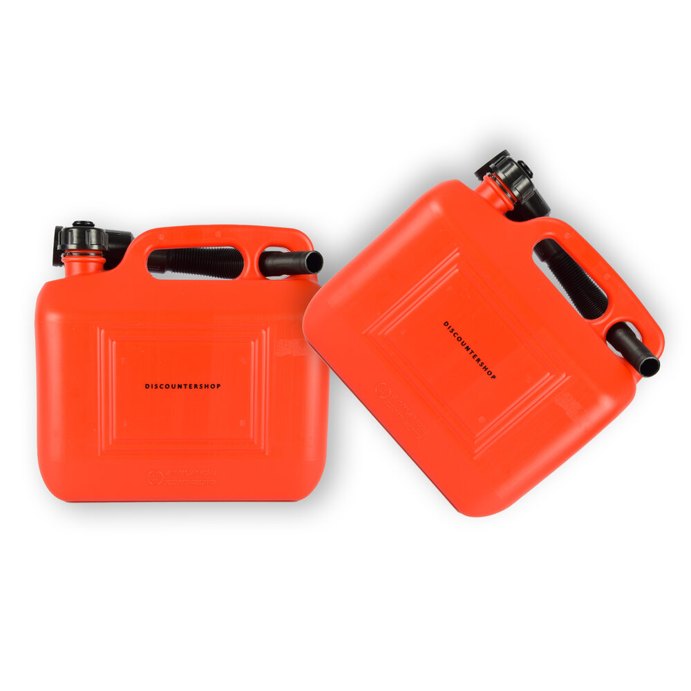 Discountershop Kunststof Brandstof Jerrycan - 5 Liter elk - Rood - Polyethylene Benzinekan - met Schenktuit en Kraan - Voor Gasoline, Diesel, Petrol & Meer Discountershop Kunststof Brandstof Jerrycan - 5 Liter elk - Rood - Polyethylene Benzinekan - met Schenktuit en Kraan - Voor Gasoline, Diesel, Petrol & Meer