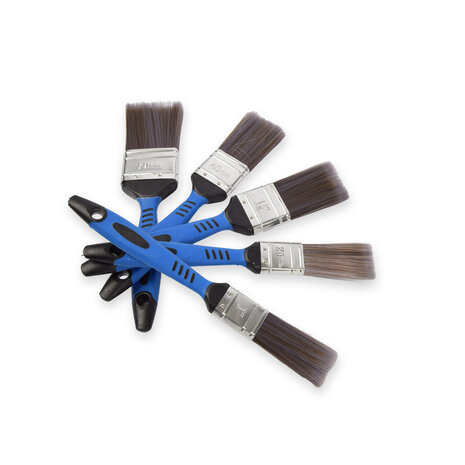 Discountershop 1 set x  5 pieces | Brush set | blue/gray/silver | Tassels | plastic | Paint brushes | Painting brushes | 27cm*12cm*3.5cm