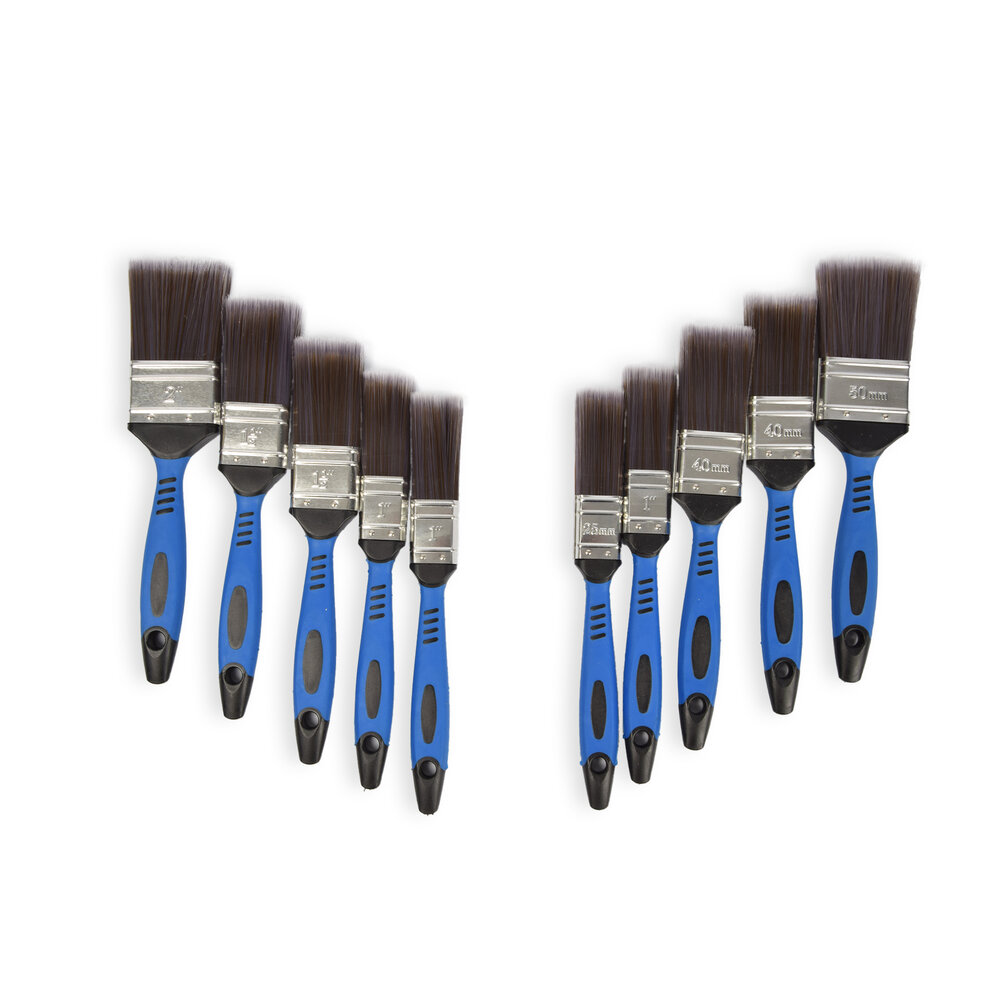 Discountershop 2set x 5pcs | Brush set | blue/gray/silver | Tassels | plastic | Paint brushes | Painting brushes | 27cm*12cm*3.5cm Discountershop 2set x 5pcs | Brush set | blue/gray/silver | Tassels | plastic | Paint brushes | Painting brushes | 27cm*12cm*3.5cm