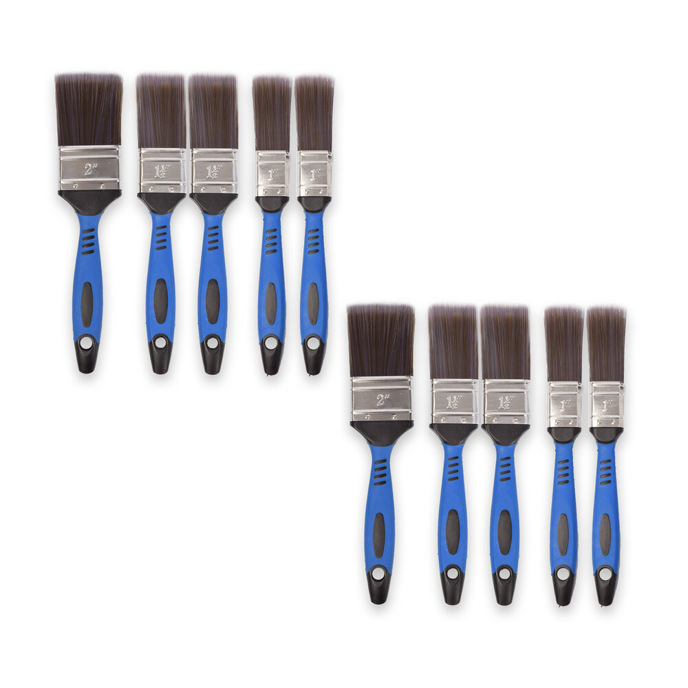 Discountershop 2set x 5pcs | Kwastenset | blauw/grijs/zilver | Kwasten | plastic | Verfkwasten | Schilderkwasten | 27cm*12cm*3.5cm Discountershop 2set x 5pcs | Kwastenset | blauw/grijs/zilver | Kwasten | plastic | Verfkwasten | Schilderkwasten | 27cm*12cm*3.5cm