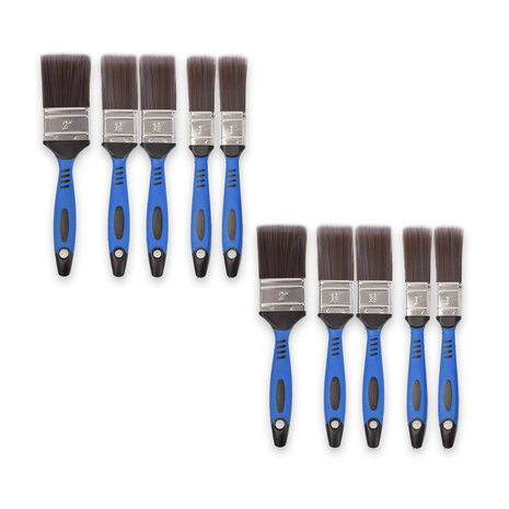 Discountershop 2set x 5pcs | Kwastenset | blauw/grijs/zilver | Kwasten | plastic | Verfkwasten | Schilderkwasten | 27cm*12cm*3.5cm Discountershop 2set x 5pcs | Kwastenset | blauw/grijs/zilver | Kwasten | plastic | Verfkwasten | Schilderkwasten | 27cm*12cm*3.5cm