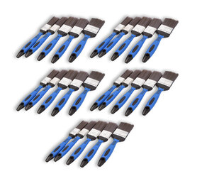 Discountershop 5set x 5pcs  | Brush set | blue/gray/silver | Tassels | plastic | Paint brushes | Painting brushes | 27cm*12cm*3.5cm Discountershop 5set x 5pcs  | Brush set | blue/gray/silver | Tassels | plastic | Paint brushes | Painting brushes | 27cm*12cm*3.5cm