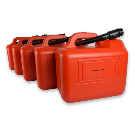 Discountershop 5x | Jerrykan | with funnel | Red | Polyethylene | with lockable hood | 20 liters | Gasoline can | Jerrycan holder | 38cm*22cm37cm Discountershop 5x | Jerrykan | with funnel | Red | Polyethylene | with lockable hood | 20 liters | Gasoline can | Jerrycan holder | 38cm*22cm37cm