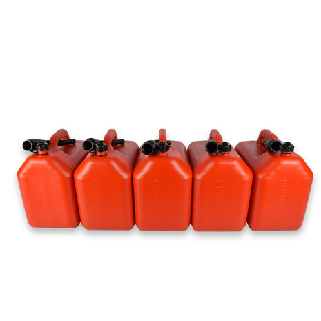 Discountershop 5x | Jerrykan | with funnel | Red | Polyethylene | with lockable hood | 20 liters | Gasoline can | Jerrycan holder | 38cm*22cm37cm Discountershop 5x | Jerrykan | with funnel | Red | Polyethylene | with lockable hood | 20 liters | Gasoline can | Jerrycan holder | 38cm*22cm37cm