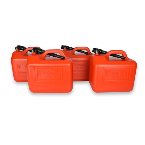 Discountershop 4x | Jerrykan | met trechter | Rood | Polyethylene | met afsluitbare kap | 20 liter | Benzinekan | Jerrycanhouder | 38cm*22cm37cm Discountershop 4x | Jerrykan | met trechter | Rood | Polyethylene | met afsluitbare kap | 20 liter | Benzinekan | Jerrycanhouder | 38cm*22cm37cm