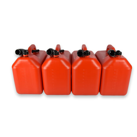 Discountershop 4x | Jerrykan | with funnel | Red | Polyethylene | with lockable hood | 20 liters | Gasoline can | Jerrycan holder | 38cm*22cm37cm Discountershop 4x | Jerrykan | with funnel | Red | Polyethylene | with lockable hood | 20 liters | Gasoline can | Jerrycan holder | 38cm*22cm37cm
