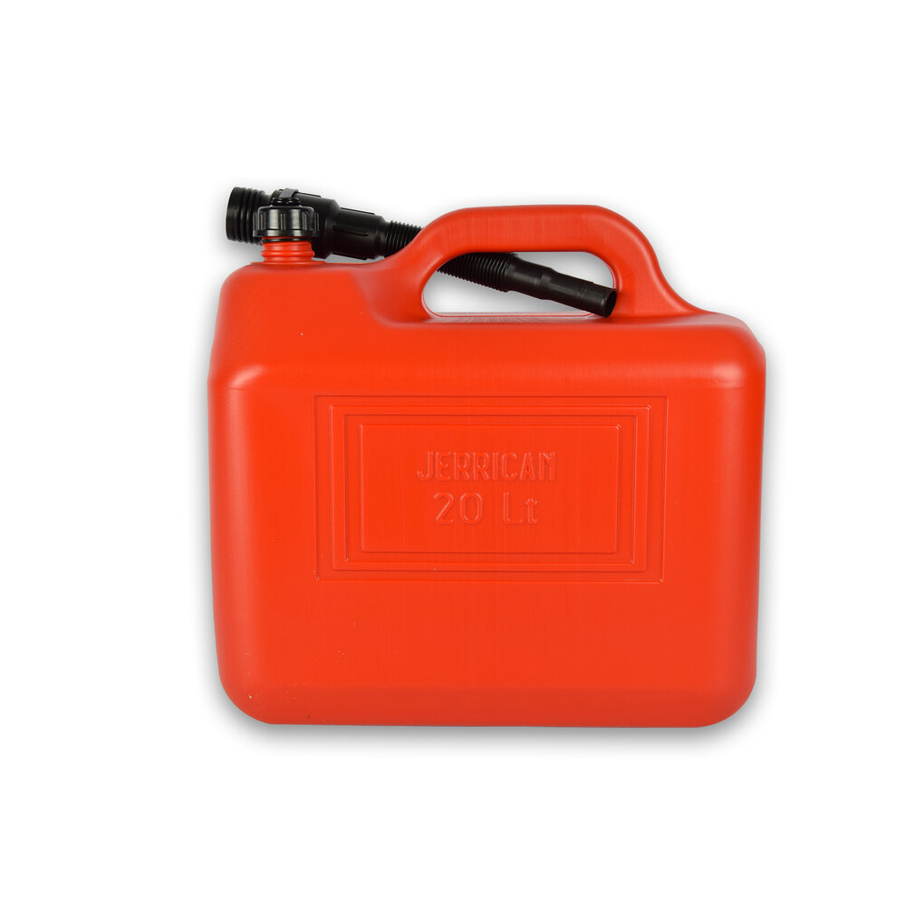 Discountershop 1x | Jerrykan | with funnel | Red | Polyethylene | with lockable hood | 20 liters | Gasoline can | Jerrycan holder | 38cm*22cm37cm Discountershop 1x | Jerrykan | with funnel | Red | Polyethylene | with lockable hood | 20 liters | Gasoline can | Jerrycan holder | 38cm*22cm37cm