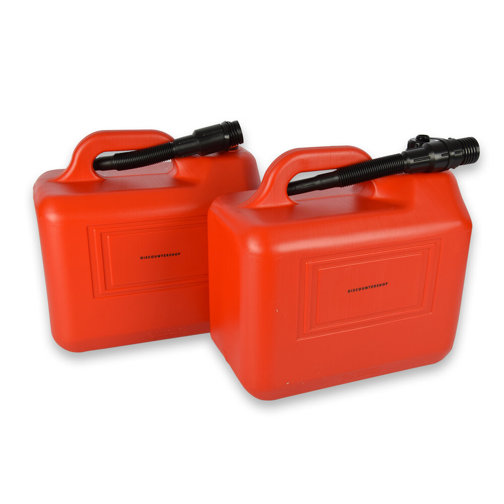 Discountershop 2x | Jerrykan | with funnel | Red | Polyethylene | with lockable hood | 20 liters | Gasoline can | Jerrycan holder | 38cm*22cm37cm Discountershop 2x | Jerrykan | with funnel | Red | Polyethylene | with lockable hood | 20 liters | Gasoline can | Jerrycan holder | 38cm*22cm37cm
