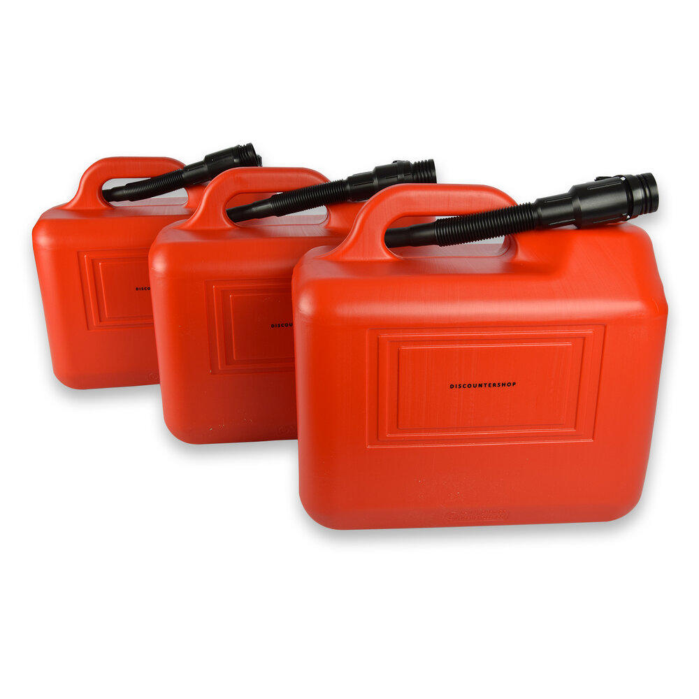 Discountershop 3x | Jerrykan | met trechter | Rood | Polyethylene | met afsluitbare kap | 20 liter | Benzinekan | Jerrycanhouder | 38cm*22cm37cm Discountershop 3x | Jerrykan | met trechter | Rood | Polyethylene | met afsluitbare kap | 20 liter | Benzinekan | Jerrycanhouder | 38cm*22cm37cm