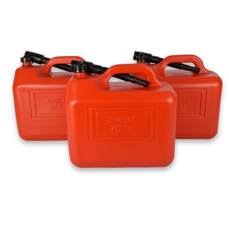 Discountershop 3x | Jerrykan | met trechter | Rood | Polyethylene | met afsluitbare kap | 20 liter | Benzinekan | Jerrycanhouder | 38cm*22cm37cm Discountershop 3x | Jerrykan | met trechter | Rood | Polyethylene | met afsluitbare kap | 20 liter | Benzinekan | Jerrycanhouder | 38cm*22cm37cm