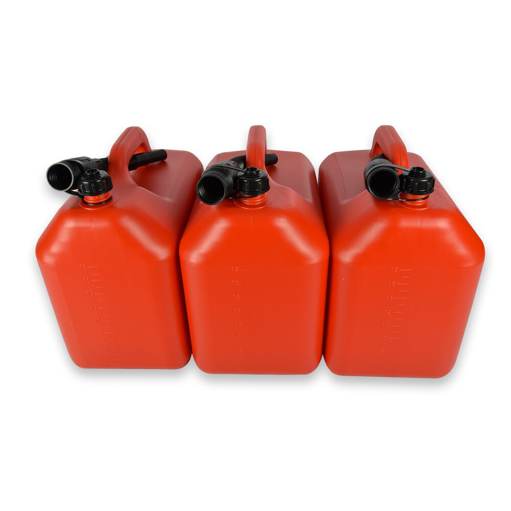 Discountershop 3x | Jerrykan | with funnel | Red | Polyethylene | with lockable hood | 20 liters | Gasoline can | Jerrycan holder | 38cm*22cm37cm Discountershop 3x | Jerrykan | with funnel | Red | Polyethylene | with lockable hood | 20 liters | Gasoline can | Jerrycan holder | 38cm*22cm37cm