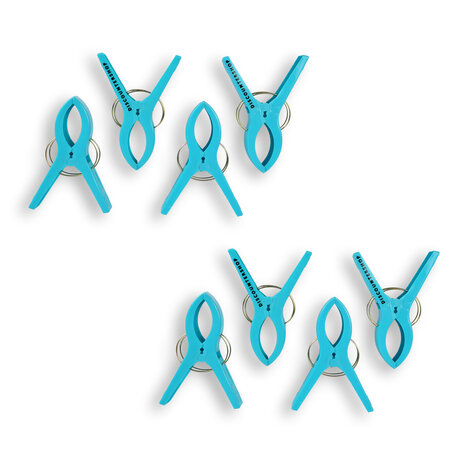 Discountershop 2setsx4pcs - total - 8 pcs | Towel clips | blue | Towel clips | Towel pegs | Towel hooks | 15cm*10cm*3cm Discountershop 2setsx4pcs - total - 8 pcs | Towel clips | blue | Towel clips | Towel pegs | Towel hooks | 15cm*10cm*3cm