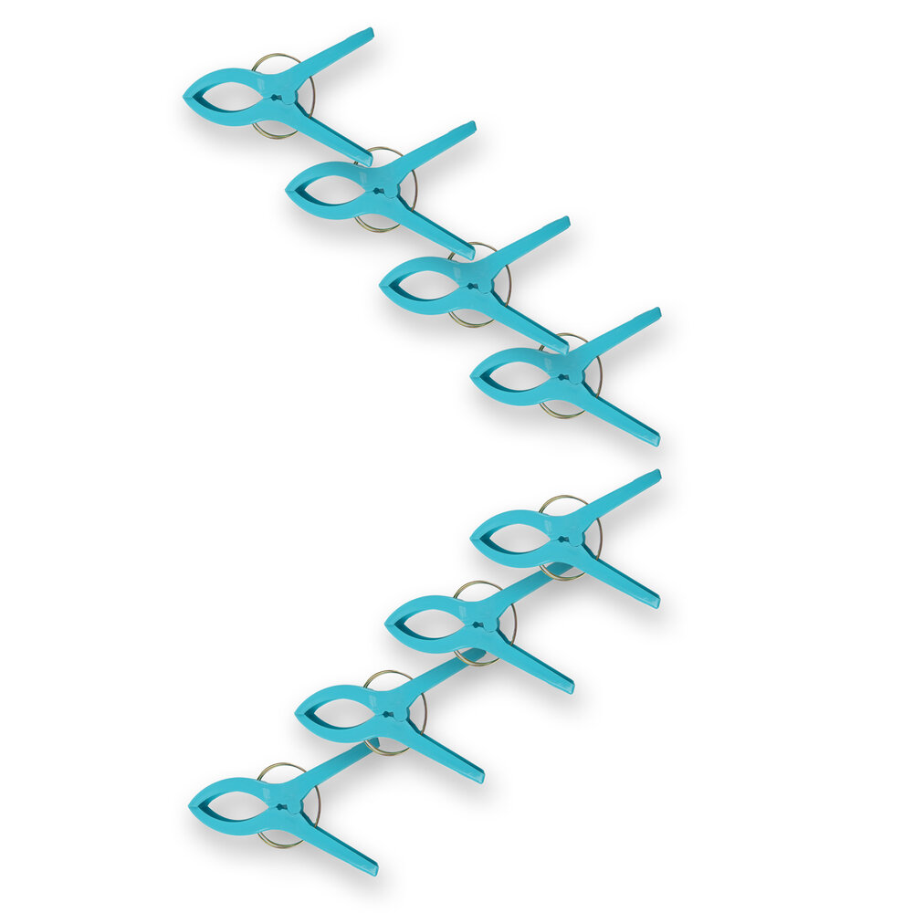 Discountershop 2setsx4pcs - total - 8 pcs | Towel clips | blue | Towel clips | Towel pegs | Towel hooks | 15cm*10cm*3cm Discountershop 2setsx4pcs - total - 8 pcs | Towel clips | blue | Towel clips | Towel pegs | Towel hooks | 15cm*10cm*3cm