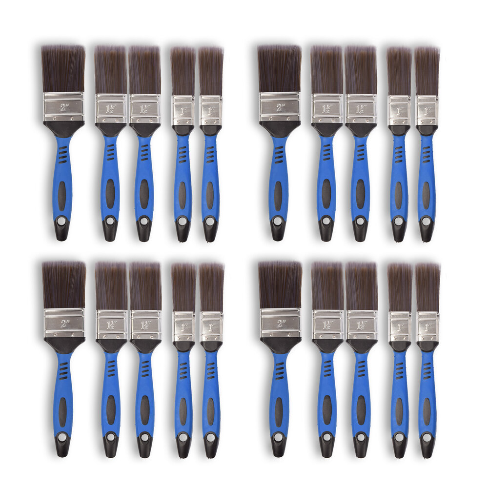 Discountershop 4set x 5pcs | Brush set | blue/gray/silver | Tassels | plastic | Paint brushes | Painting brushes | 27cm*12cm*3.5cm Discountershop 4set x 5pcs | Brush set | blue/gray/silver | Tassels | plastic | Paint brushes | Painting brushes | 27cm*12cm*3.5cm