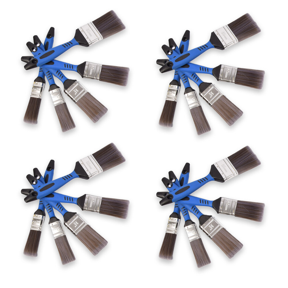 Discountershop 4set x 5pcs | Kwastenset | blauw/grijs/zilver | Kwasten | plastic | Verfkwasten | Schilderkwasten | 27cm*12cm*3.5cm Discountershop 4set x 5pcs | Kwastenset | blauw/grijs/zilver | Kwasten | plastic | Verfkwasten | Schilderkwasten | 27cm*12cm*3.5cm