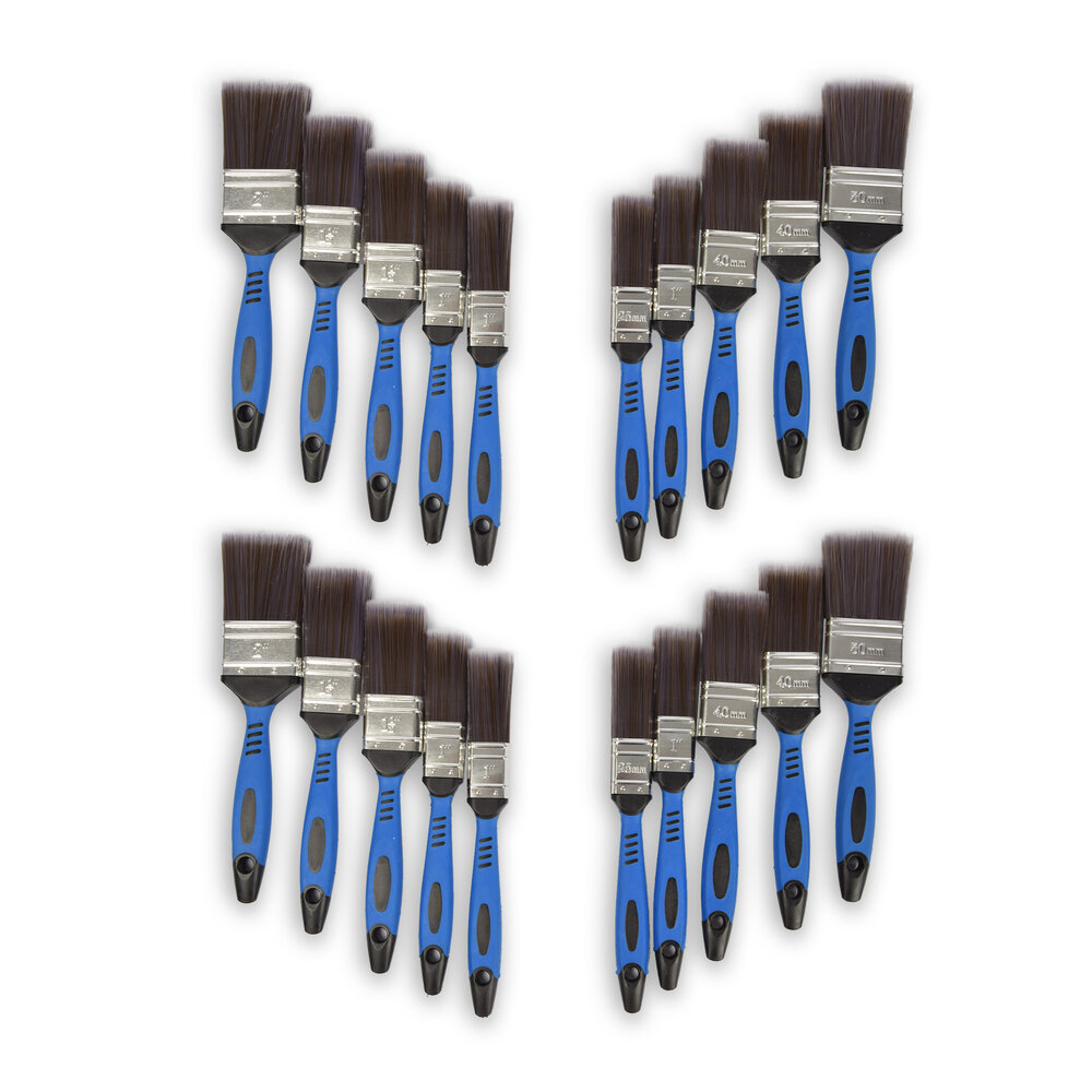 Discountershop 4set x 5pcs | Kwastenset | blauw/grijs/zilver | Kwasten | plastic | Verfkwasten | Schilderkwasten | 27cm*12cm*3.5cm Discountershop 4set x 5pcs | Kwastenset | blauw/grijs/zilver | Kwasten | plastic | Verfkwasten | Schilderkwasten | 27cm*12cm*3.5cm