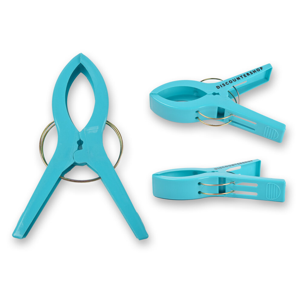 Discountershop 5setsx4pcs - total - 20 pcs | Towel clips | blue | Towel clips | Towel pegs | Towel hooks | 15cm*10cm*3cm Discountershop 5setsx4pcs - total - 20 pcs | Towel clips | blue | Towel clips | Towel pegs | Towel hooks | 15cm*10cm*3cm