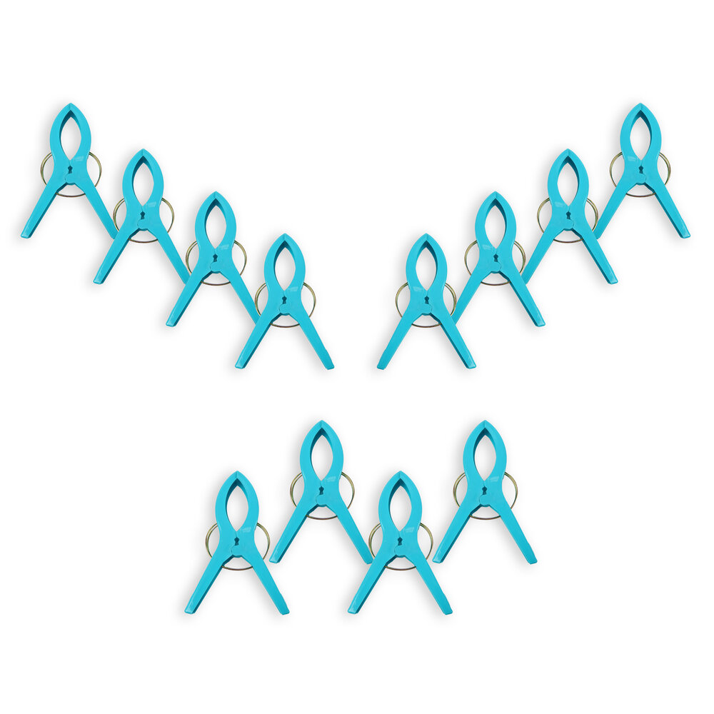 Discountershop 3setsx4pcs - total - 12 pcs | Towel clips | blue | Towel clips | Towel pegs | Towel hooks | 15cm*10cm*3cm Discountershop 3setsx4pcs - total - 12 pcs | Towel clips | blue | Towel clips | Towel pegs | Towel hooks | 15cm*10cm*3cm
