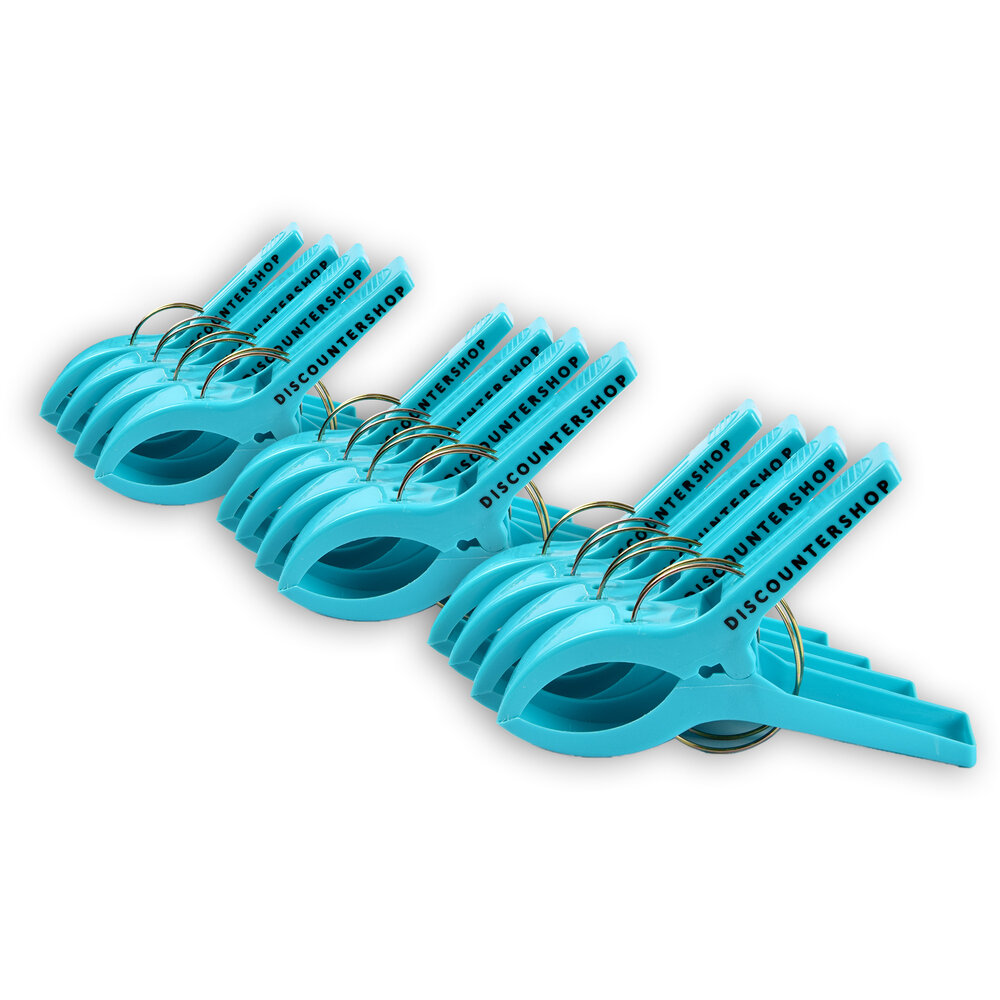 Discountershop 3setsx4pcs - total - 12 pcs | Towel clips | blue | Towel clips | Towel pegs | Towel hooks | 15cm*10cm*3cm Discountershop 3setsx4pcs - total - 12 pcs | Towel clips | blue | Towel clips | Towel pegs | Towel hooks | 15cm*10cm*3cm