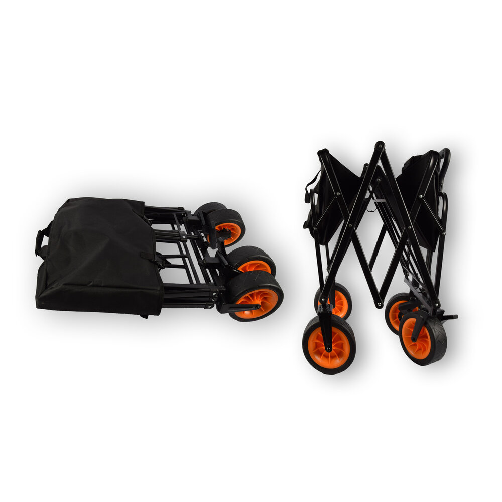 Discountershop Bolderkar opvouwbaar | Bolderkar | zwart | gelegeerd staal | Draaibaar | Hendel verstelbaar in 2 standen | Maximale belasting: 80kg | Transportkar | Strandkar | 101x56x104cm Discountershop Bolderkar opvouwbaar | Bolderkar | zwart | gelegeerd staal | Draaibaar | Hendel verstelbaar in 2 standen | Maximale belasting: 80kg | Transportkar | Strandkar | 101x56x104cm
