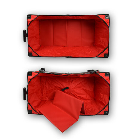 Discountershop Folding cart | Cart | Red | alloy steel | Rotatable | Lever adjustable in 2 positions | Maximum load: 70kg | Transport cart | Beach cart | 90x49x58cm