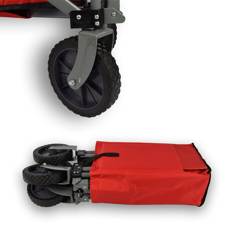 Discountershop Bolderkar opvouwbaar | Bolderkar | Rood | gelegeerd staal | Draaibaar | Hendel verstelbaar in 2 standen | Maximale belasting: 70kg | Transportkar | Strandkar | 90x49x58cm Discountershop Bolderkar opvouwbaar | Bolderkar | Rood | gelegeerd staal | Draaibaar | Hendel verstelbaar in 2 standen | Maximale belasting: 70kg | Transportkar | Strandkar | 90x49x58cm