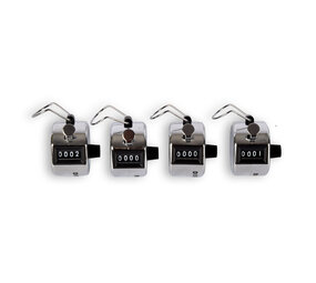 Discountershop 4x | Handteller | Teller | Tally Counter | 45g | analog| metaal | Met duimring voor gemakkelijk gebruik | 5.5x3cm