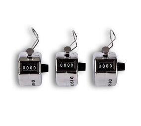 Discountershop 3x | Handteller | Teller | Tally Counter | 45g | analog| metaal | Met duimring voor gemakkelijk gebruik | 5.5x3cm