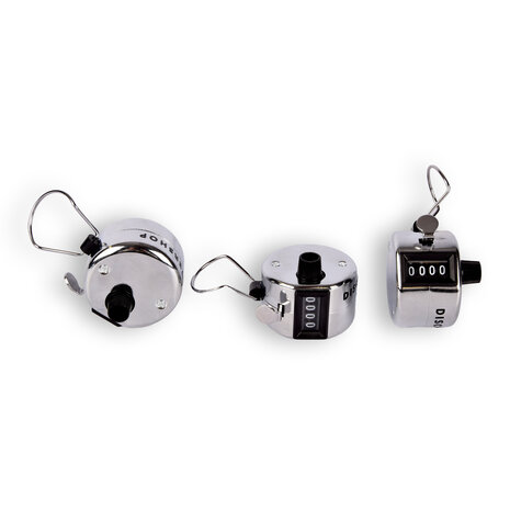 Discountershop 3x | Handteller | Teller | Tally Counter | 45g | analog| metaal | Met duimring voor gemakkelijk gebruik | 5.5x3cm