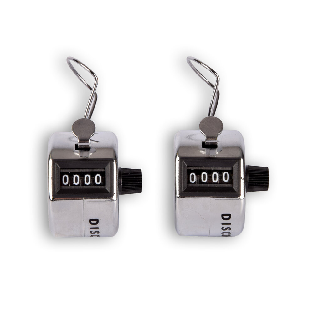 Discountershop 2x | Hand counter | Counter | Tally Counter | 45g | analog| metal | With thumb ring for easy use | 5.5x3cm
