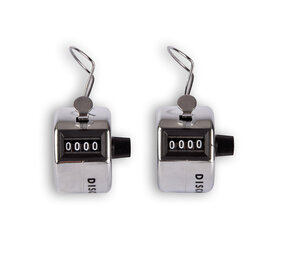 Discountershop 2x | Handteller | Teller | Tally Counter | 45g | analog| metaal | Met duimring voor gemakkelijk gebruik | 5.5x3cm