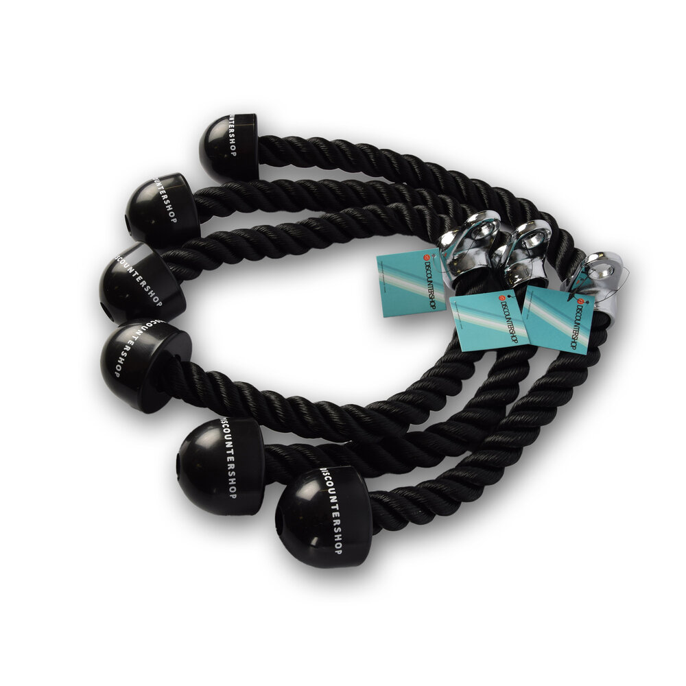 Discountershop 3 pieces | Triceps rope | Cable rope for triceps | Pull cord for multi-gym station | Triceps cable | Triceps cord | Triceps exercise rope | Maximum load: 200 kg Discountershop 3 pieces | Triceps rope | Cable rope for triceps | Pull cord for multi-gym station | Triceps cable | Triceps cord | Triceps exercise rope | Maximum load: 200 kg